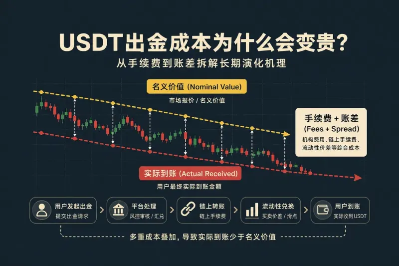 USDT出金成本为什么会变贵？从手续费到账差拆解长期演化机理
